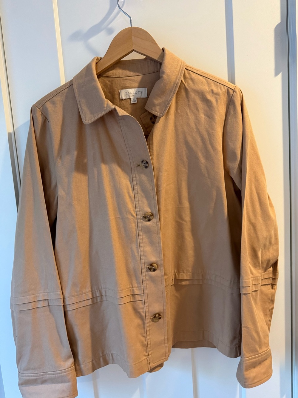 Talbots Tan Utility Jacket with Button Front